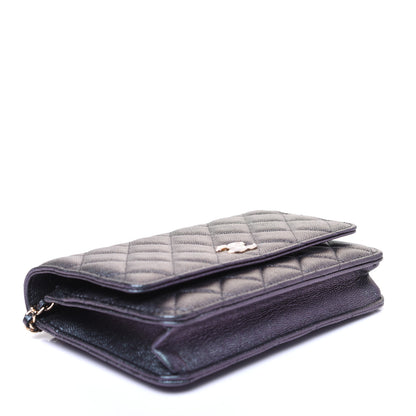 Chanel Iridescent Caviar Quilted Wallet On Chain WOC Black 6 of 29