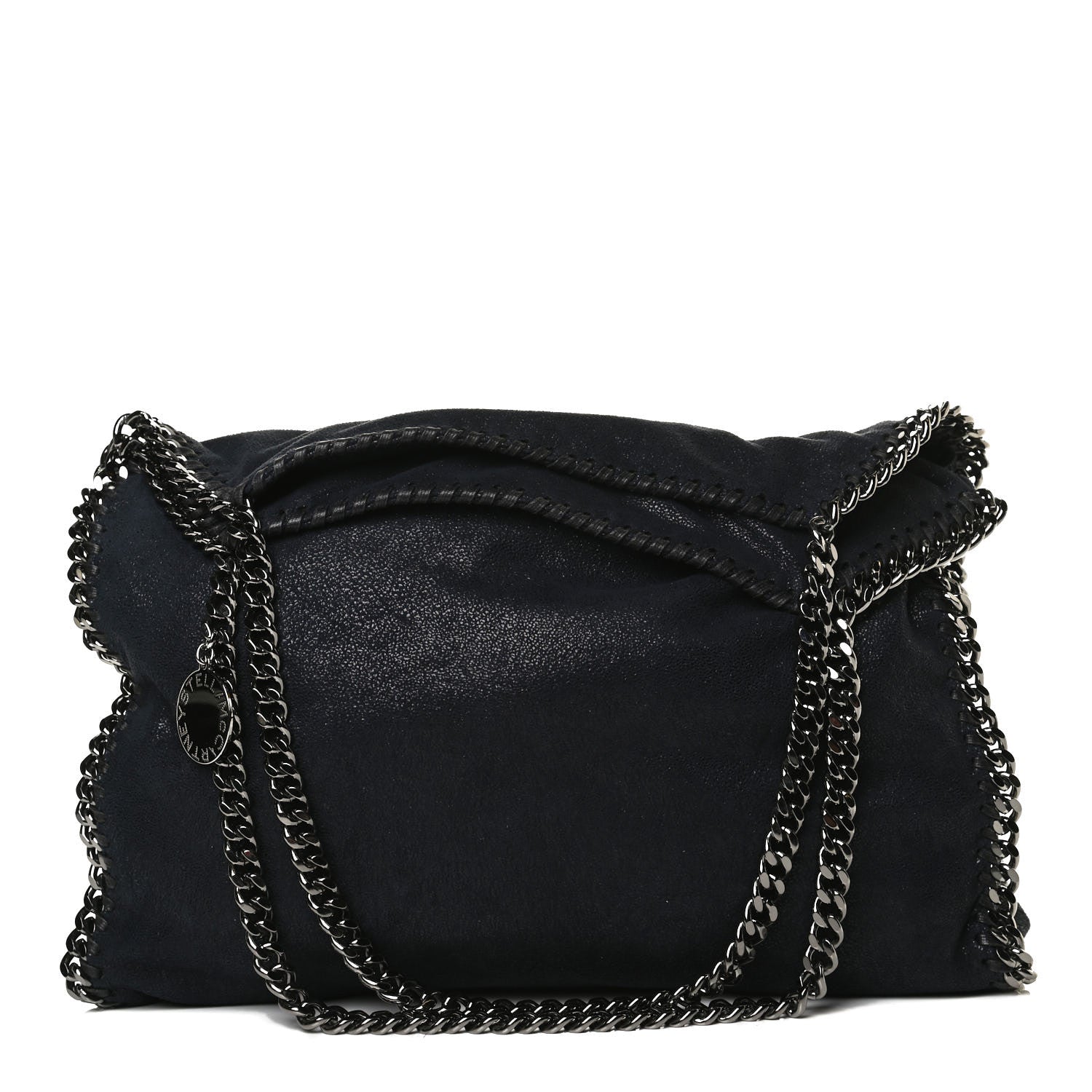 Stella McCartney Metallic Shaggy Deer Small Falabella Tote Navy 1 of 13