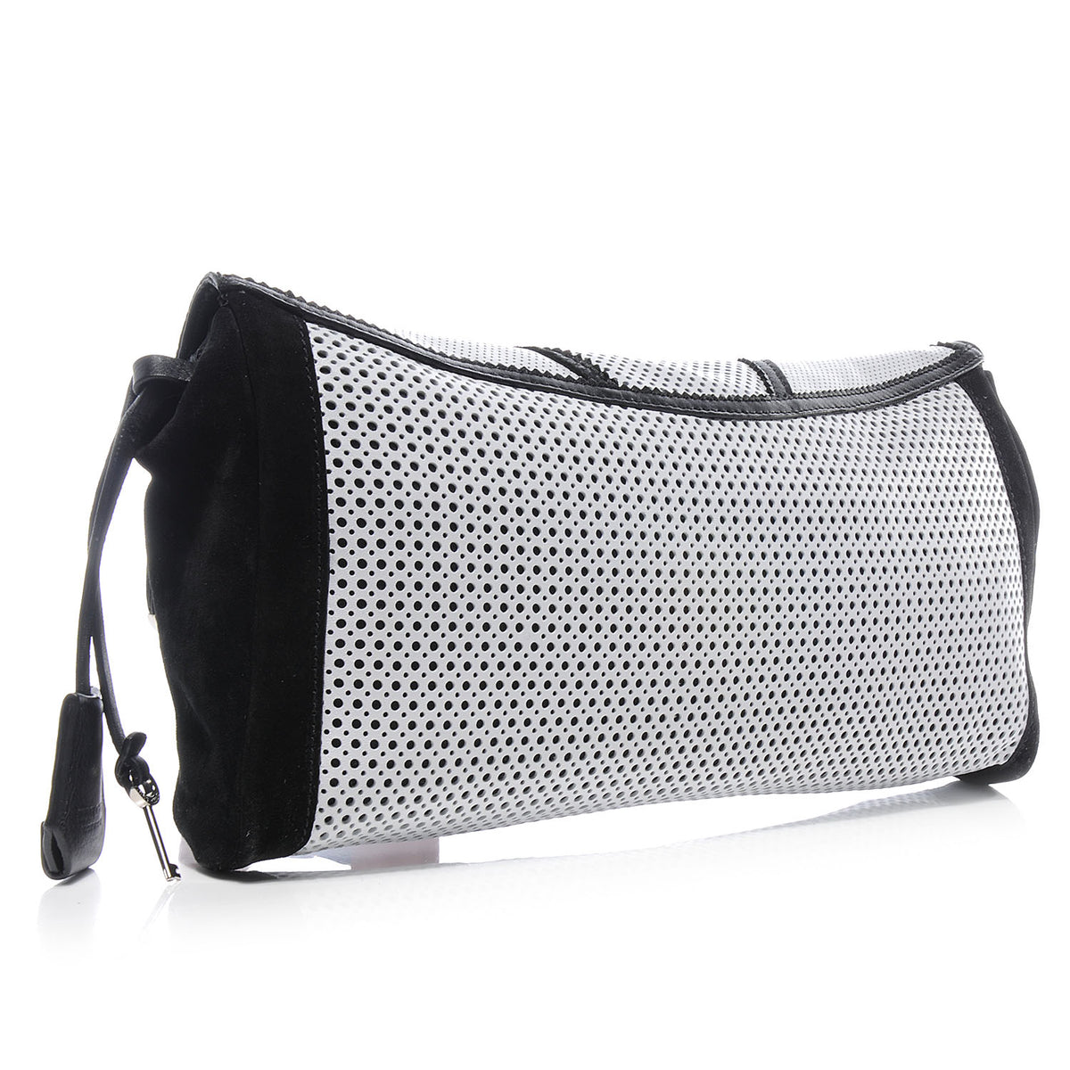 Jimmy Choo Perforated Leather Ally Mixed Media Patchwork Clutch 3 of 8