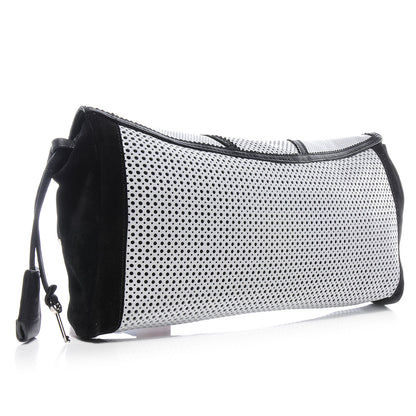 Jimmy Choo Perforated Leather Ally Mixed Media Patchwork Clutch 3 of 8