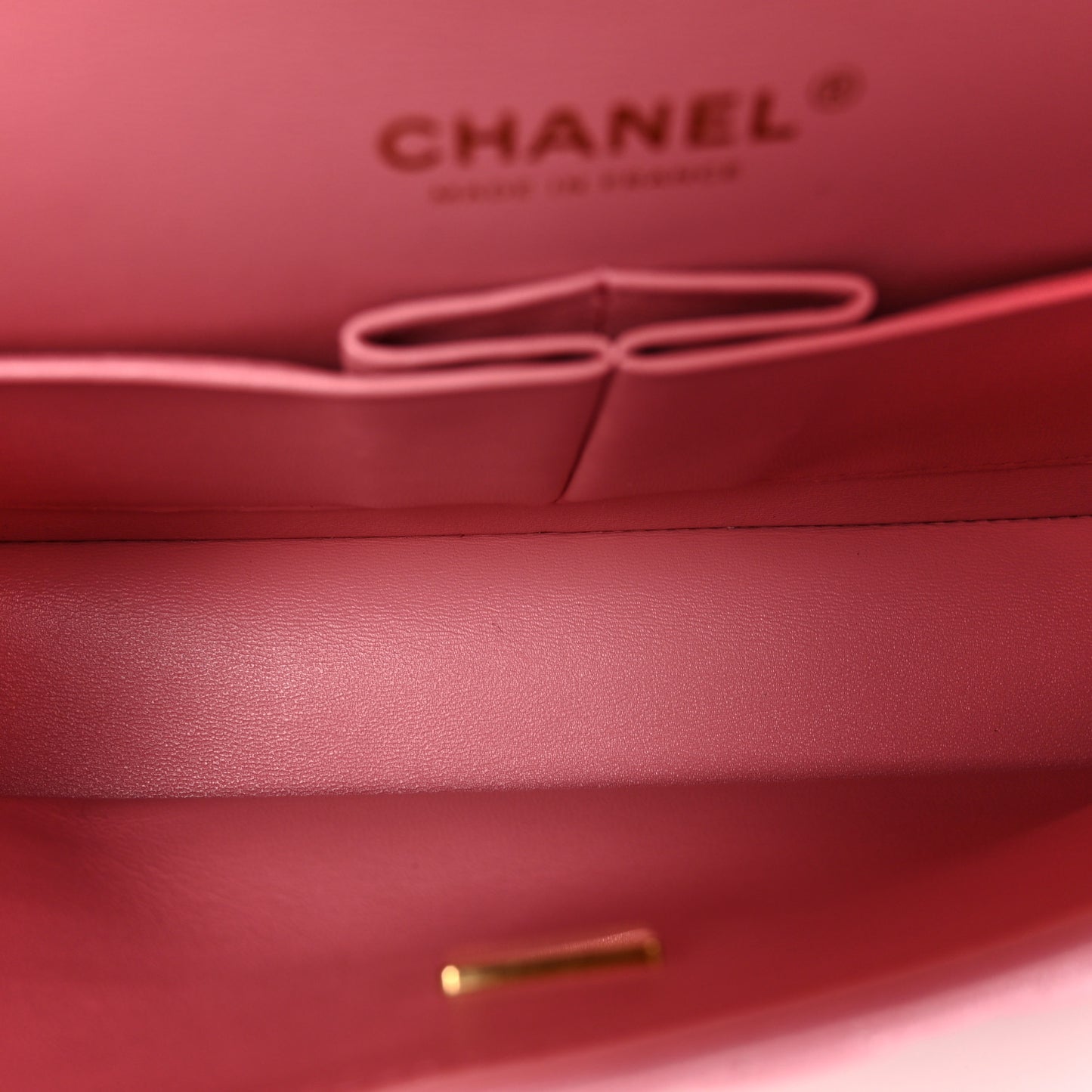 Cloudy Pearly Goatskin Quilted Medium Double Flap Pink