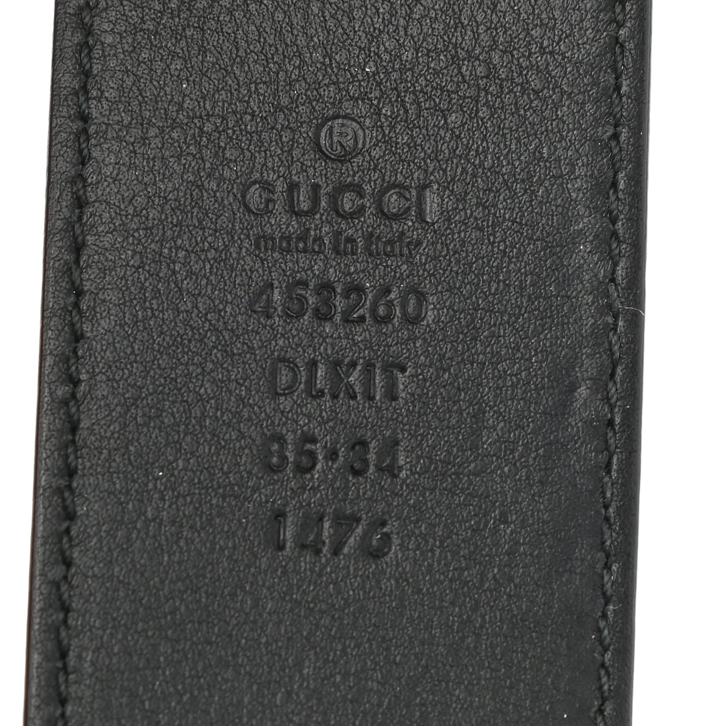 Moon Calfskin Pearl Double G 40mm Belt 85 34 Black Cream