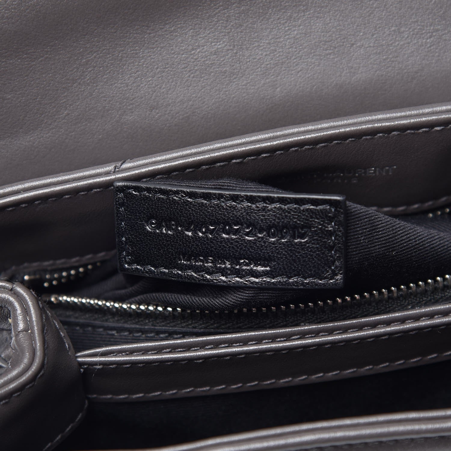 Saint Laurent Calfskin Y Quilted Monogram Toy Loulou Crossbody Bag Asphalt 7 of 8