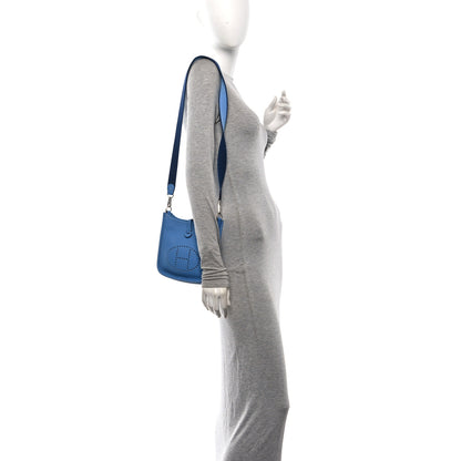 Hermes Taurillon Clemence Amazone Evelyne TPM  Bleu Paradis Saphir 2 of 14