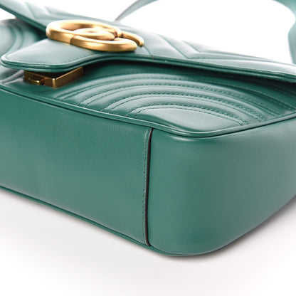 Gucci Calfskin Matelasse Small GG Marmont Shoulder Bag Emerald Green 9 of 10