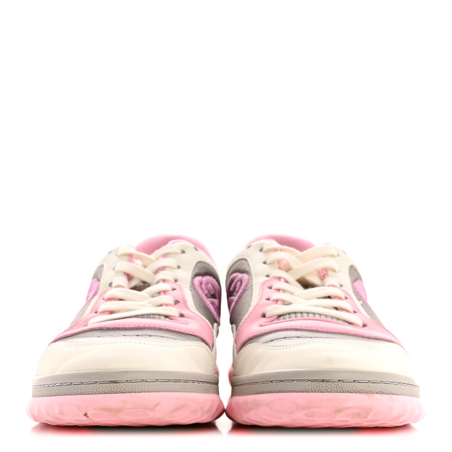 Gucci Dali Soft Calfskin Womens Mac80 Sneakers 38 Off White Grey Sky Light Rose 3 of 10