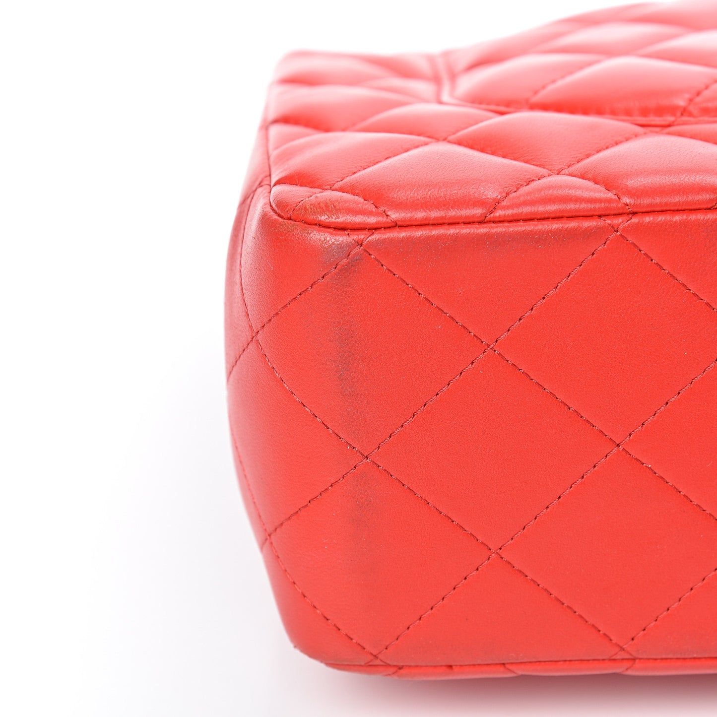Lambskin Quilted Jumbo Double Flap Red