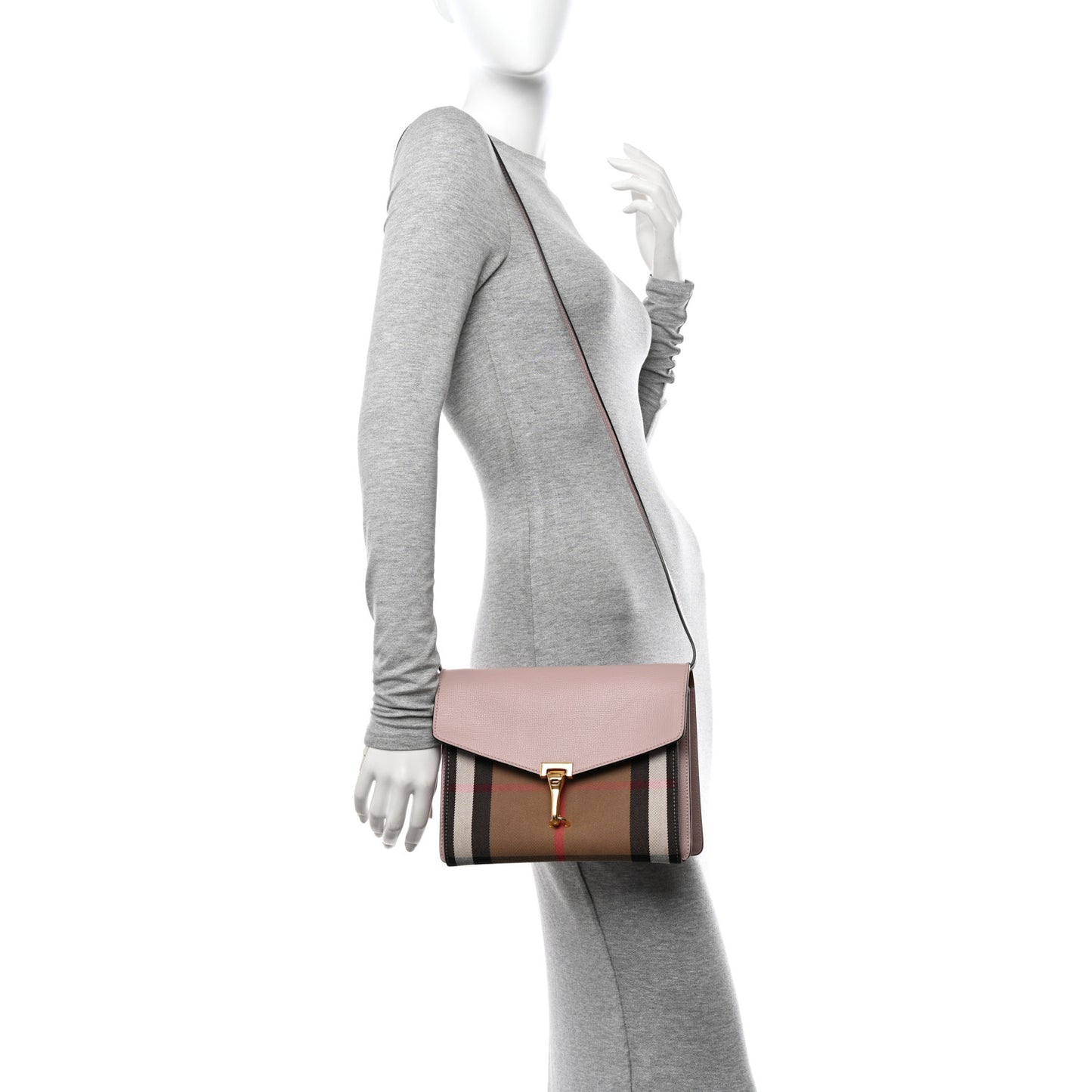 Derby Calfskin House Check Small Macken Crossbody Bag Pale Orchid