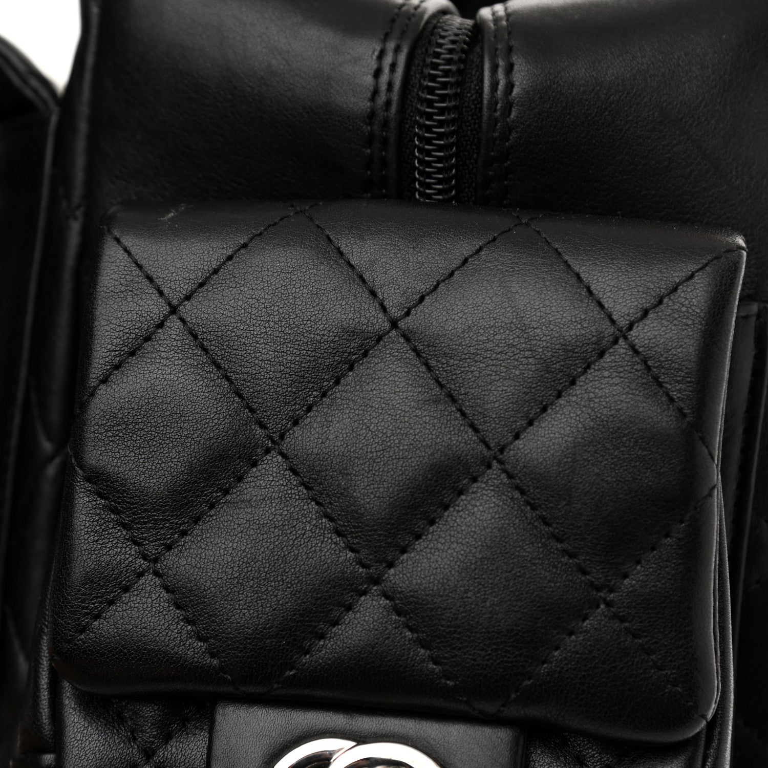 Chanel Calfskin Quilted Large Cambon Multipocket Reporter Black 11 of 12