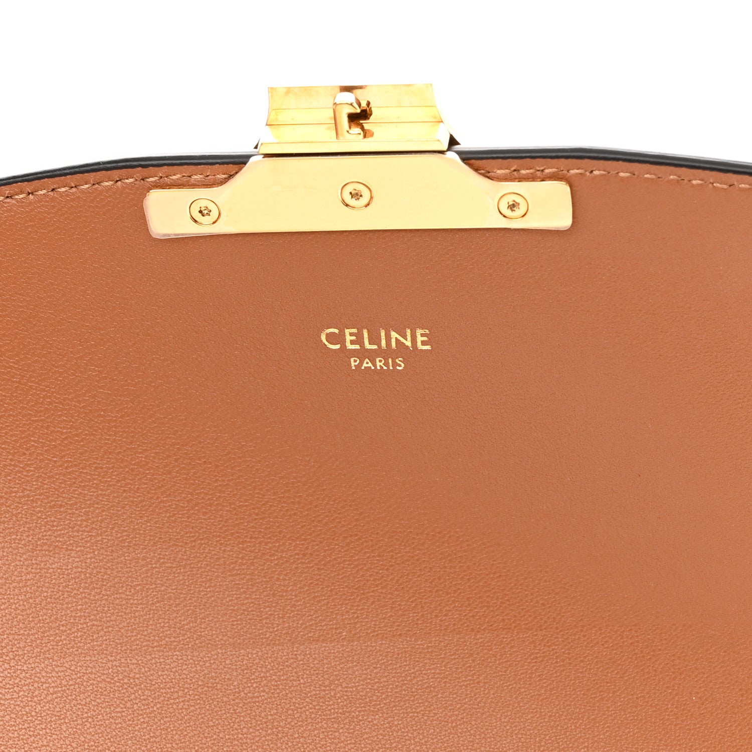 Celine Textile Natural Calfskin Teen Triomphe White Tan 6 of 9