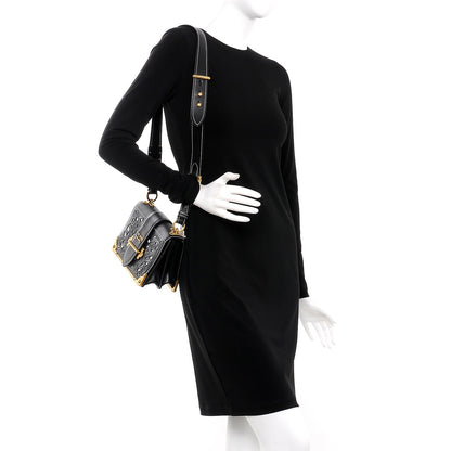Prada City Calf Saffiano Laser Cut Cahier Bag Black 2 of 7