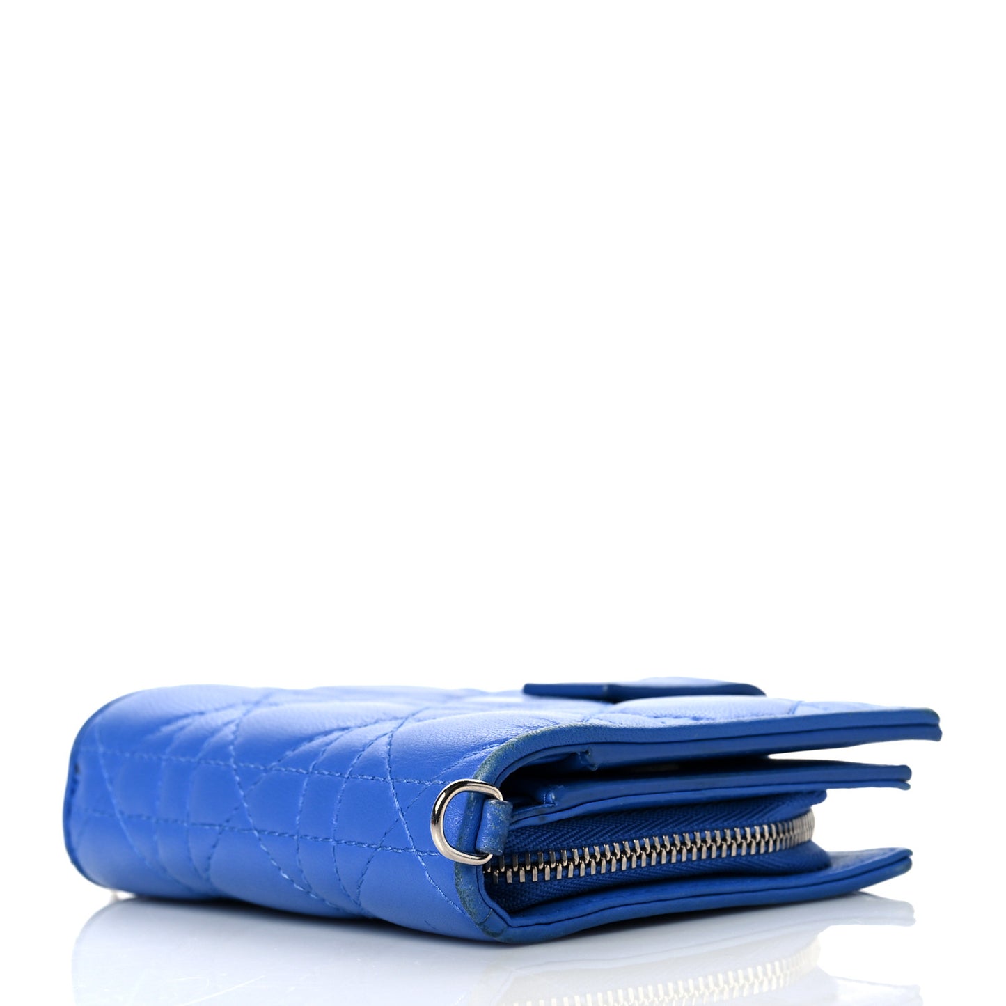 Lambskin Cannage Lady Dior Eden Wallet Blue