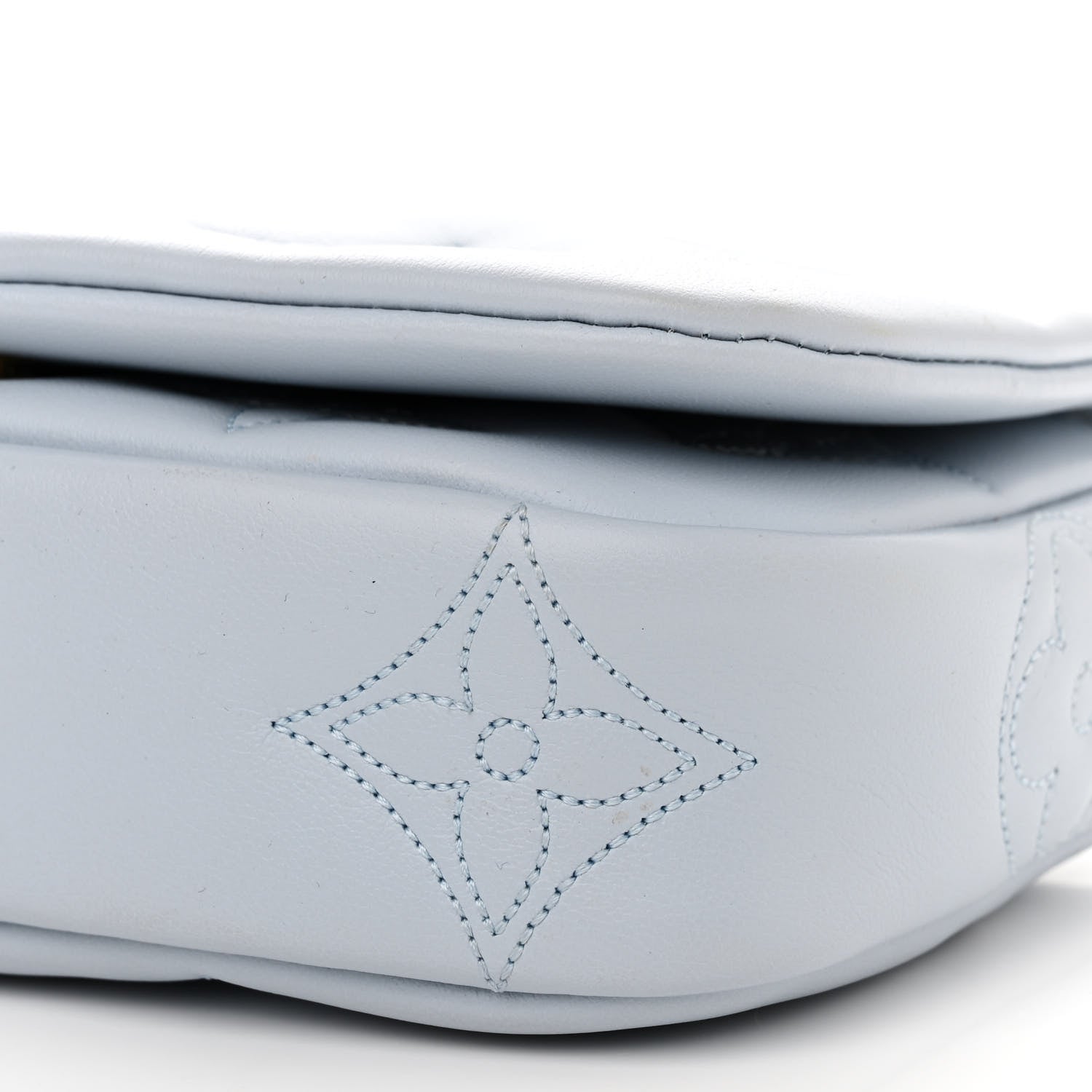 Louis Vuitton Calfskin Bubblegram Wallet On Strap Ice Blue 9 of 11