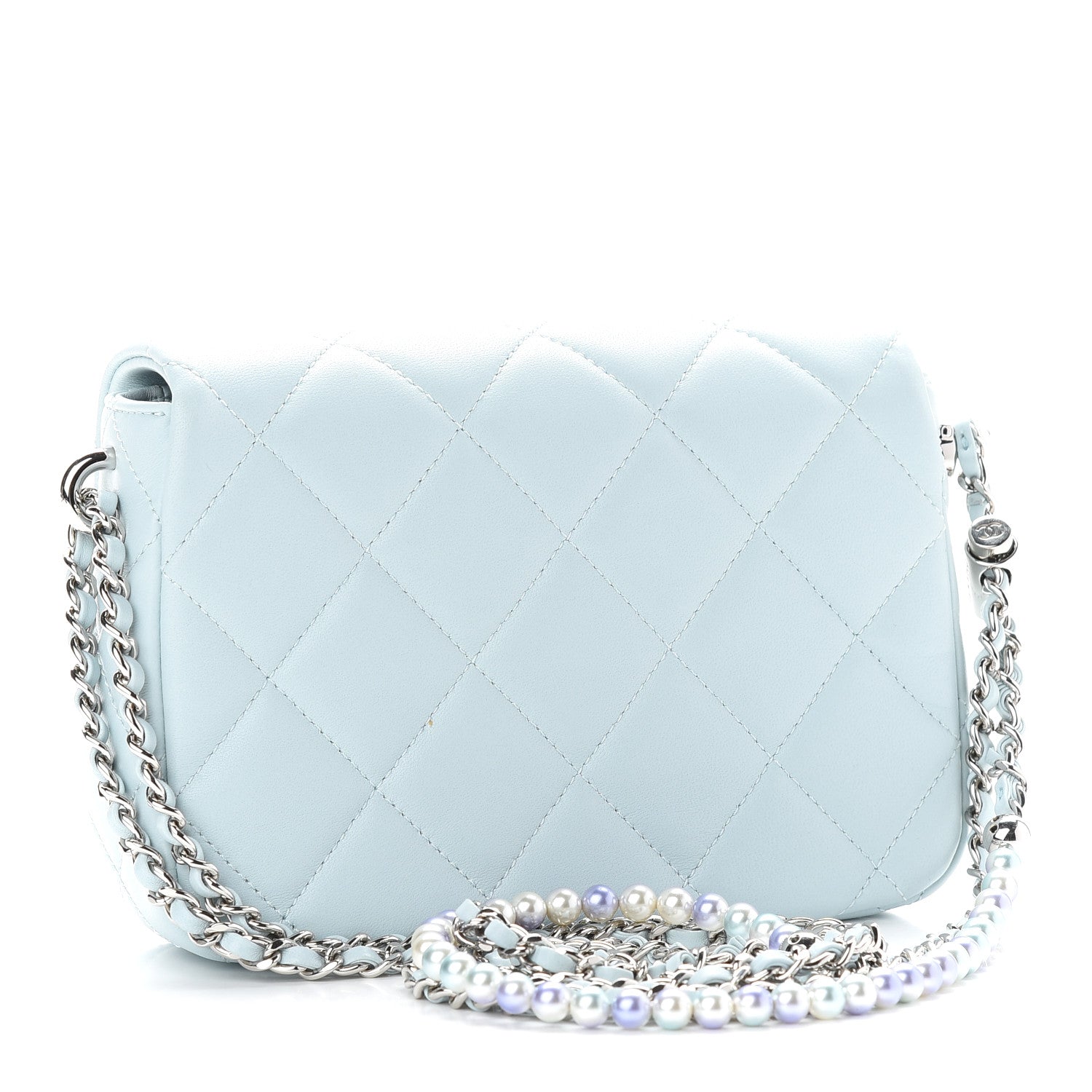 Chanel Lambskin Quilted Mini My Perfect Flap Light Blue 3 of 9