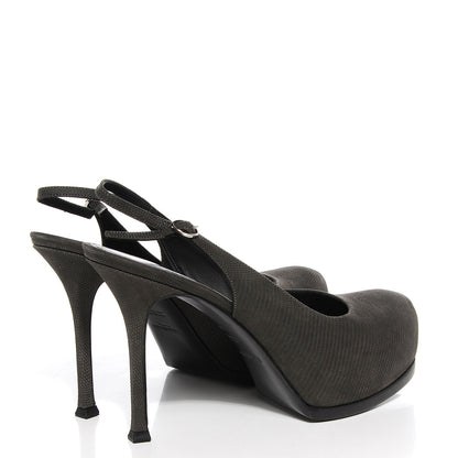 Saint Laurent Suede Tribtoo 80 Slingback Pumps 39 Anthracite 4 of 7