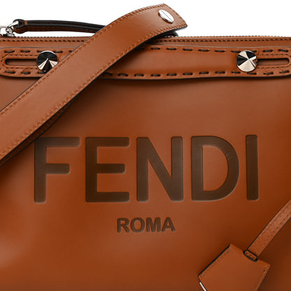 Fendi Vitello King Logo Embossed Medium By The Way Boston Bag Cuoio 8 of 10