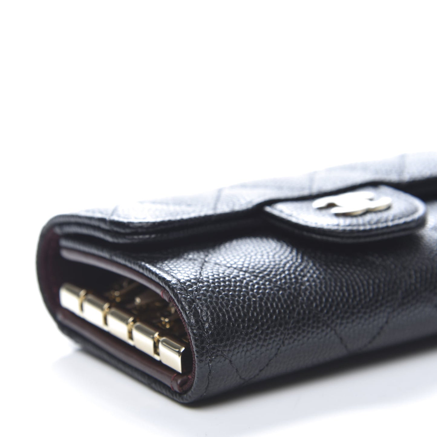Caviar Quilted Classic 4 Key Holder Wallet Black