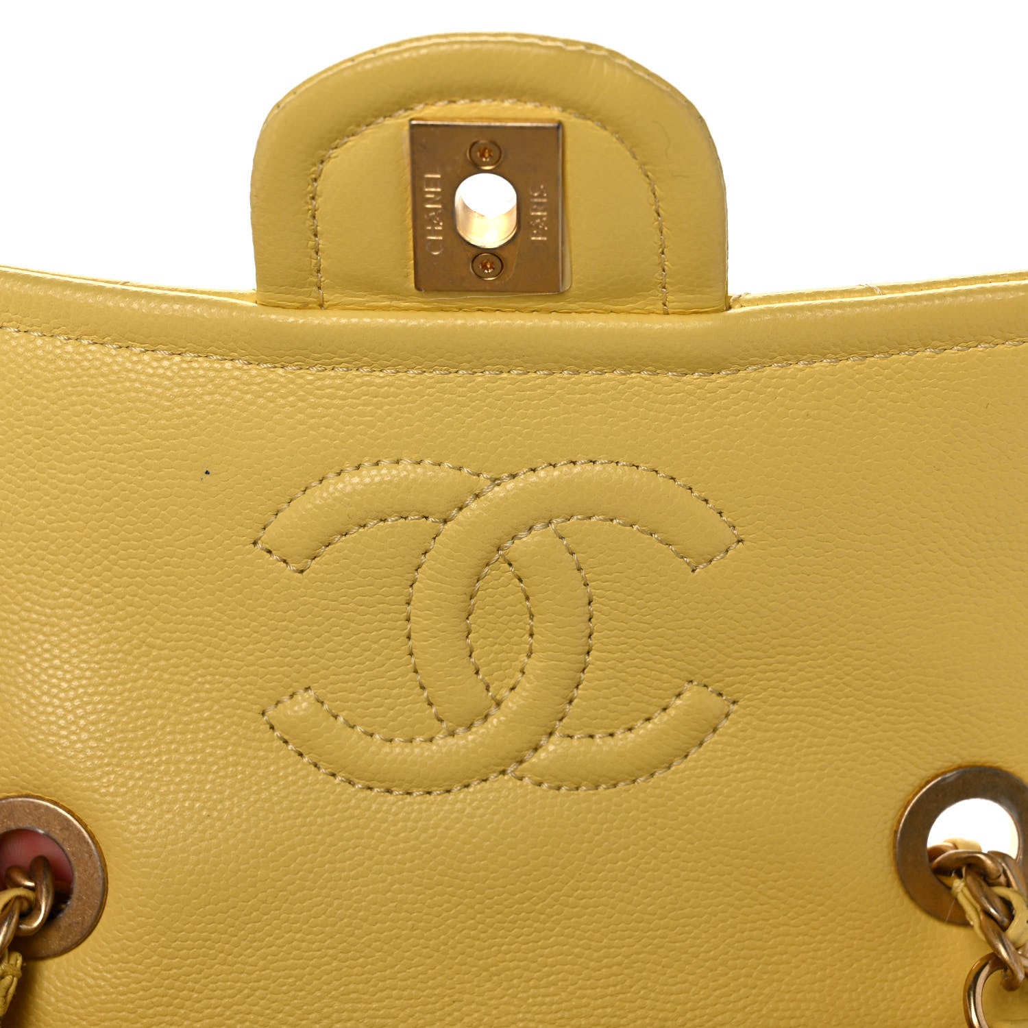 Chanel Caviar Quilted Mini Sweet Classic Flap Yellow 8 of 11