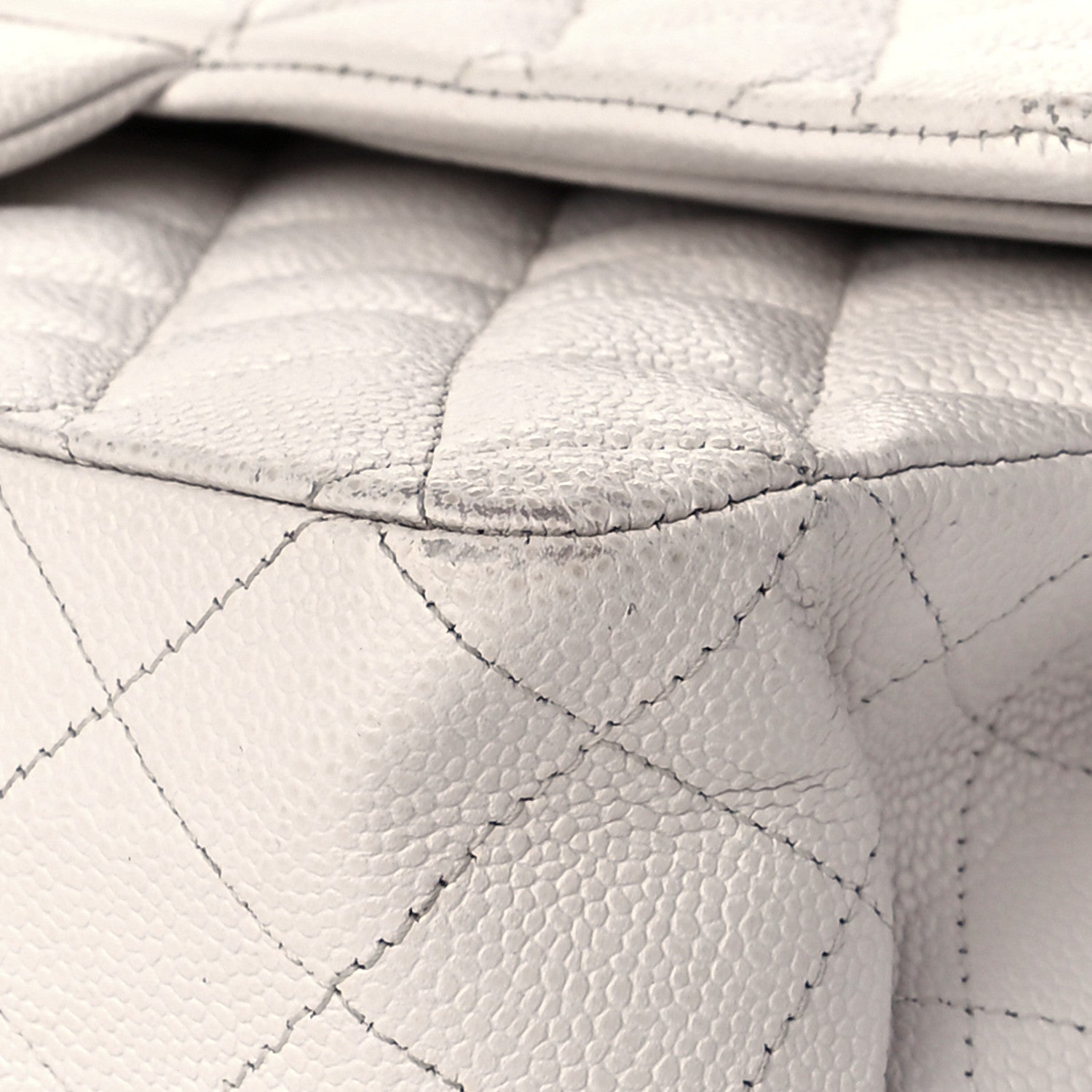 Chanel Caviar Quilted Medium Double Flap White 10 of 18