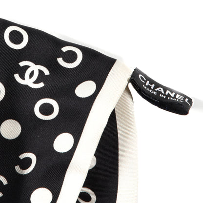 Chanel Silk CC Twilly Hair Tie Black White 2 of 3