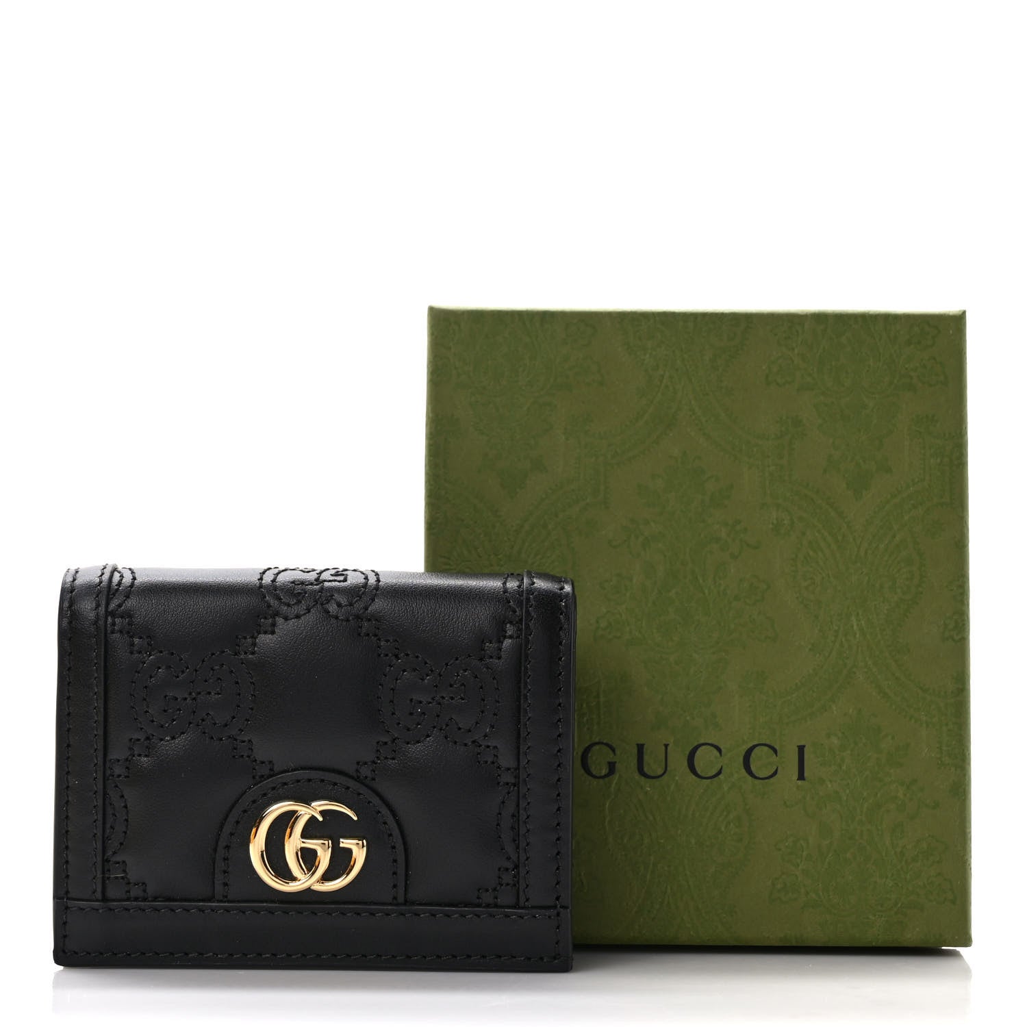 Gucci Calfskin GG Matelasse Card Case Wallet Black 7 of 7