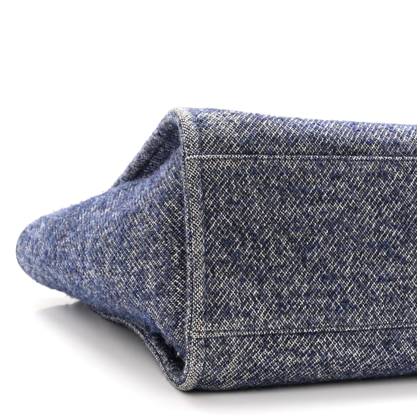 Mixed Fibers Calfskin Medium Deauville Tote Blue