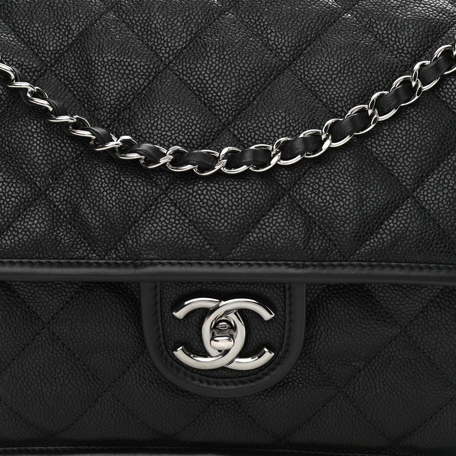 Chanel Caviar Quilted Medium French Riviera Flap Black 8 of 12