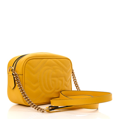 Gucci Calfskin Matelasse Mini GG Marmont Chain Shoulder Bag Stone Topaz 3 of 9