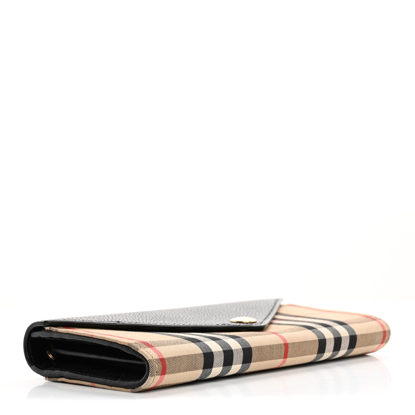 Vintage Check Grain Calfskin Halton Wallet Black