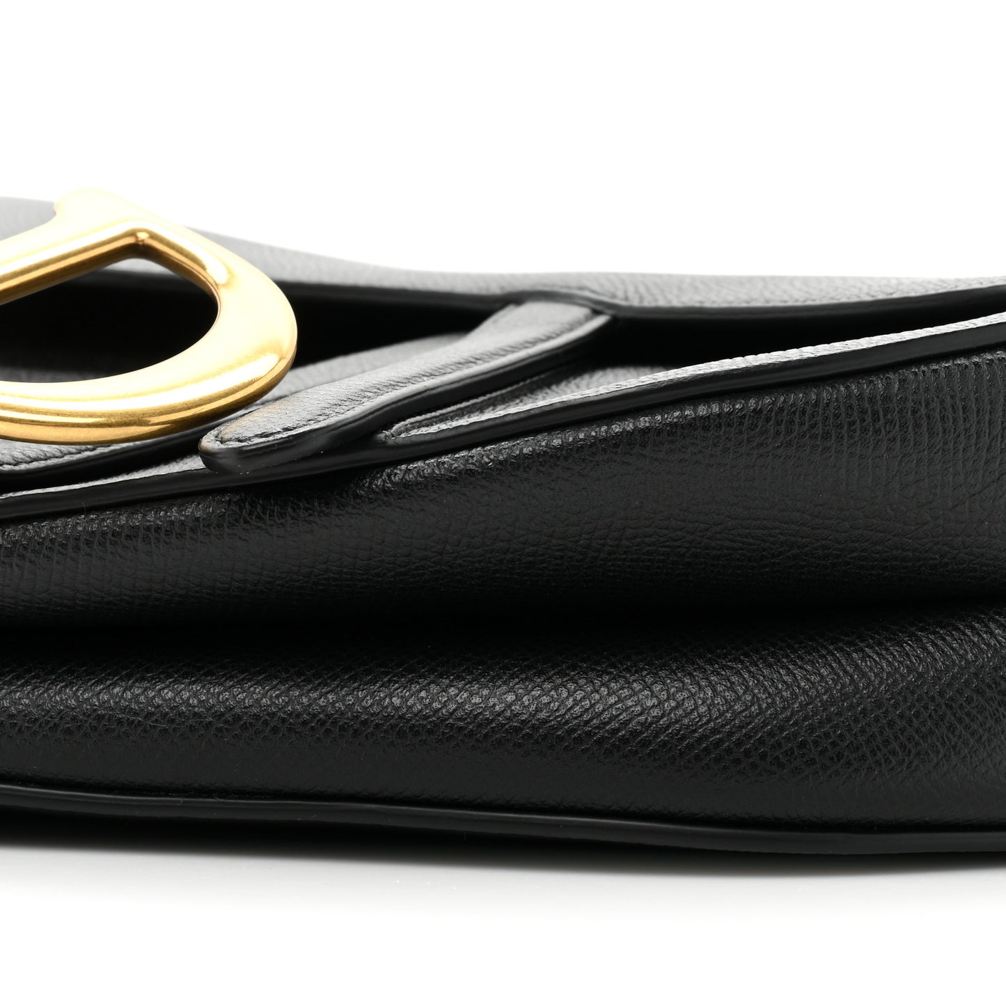 Grained Calfskin Saddle Bag Black