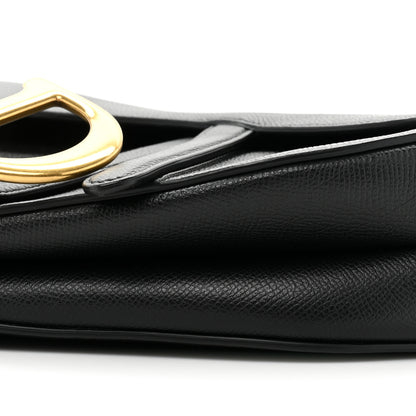 Christian Dior Grained Calfskin Saddle Bag Black 8 of 9