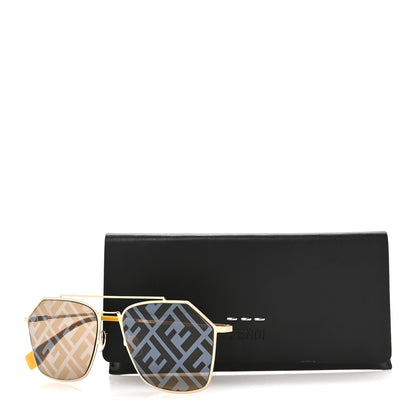 Fendi Metal Aviator Sunglasses FFM0022/S Yellow 8 of 8