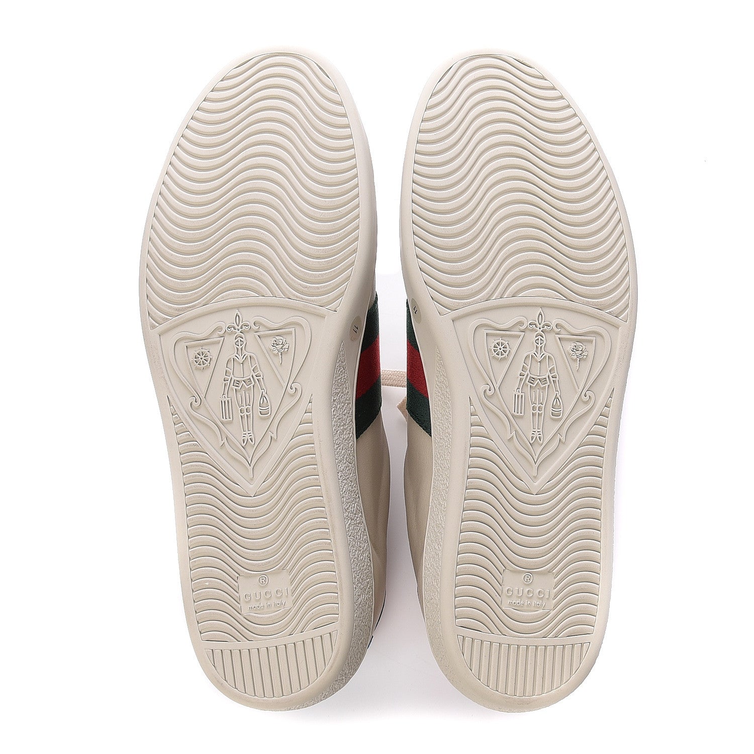 Gucci Calfskin Web Floral Embroidered Mens Ace Sneakers 11 Off White 5 of 8