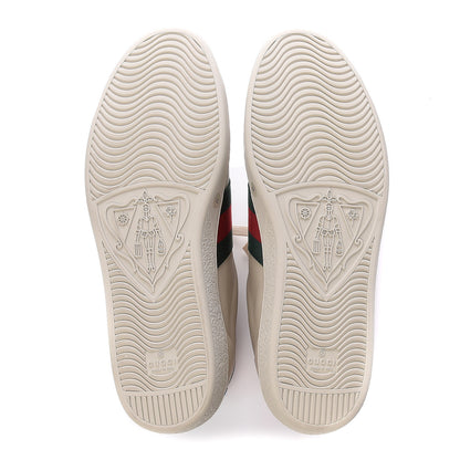 Gucci Calfskin Web Floral Embroidered Mens Ace Sneakers 11 Off White 5 of 8