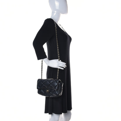 Chanel Calfskin Quilted Medium Bubbly Flap Black 2 of 13