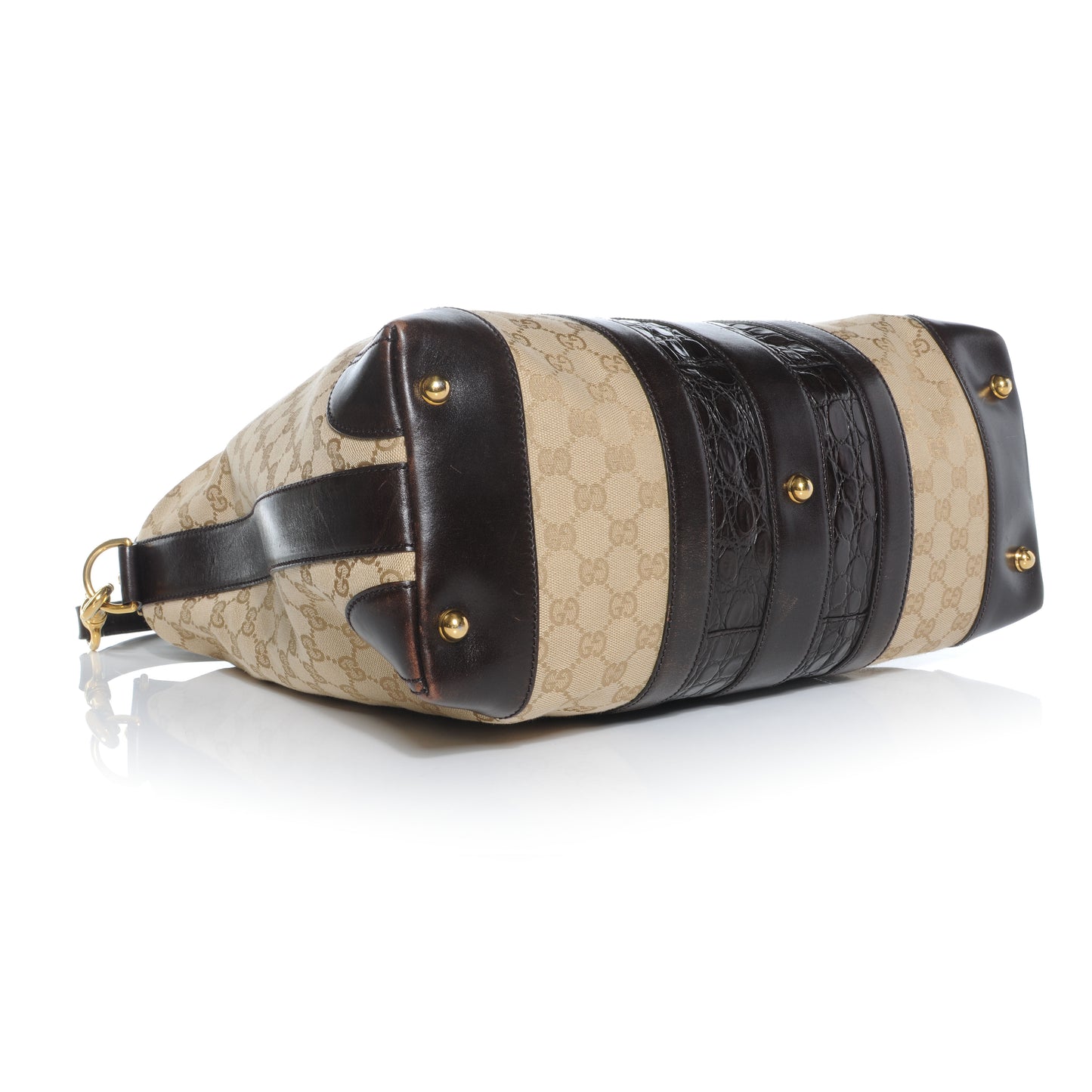 Monogram Crocodile Web Medium Secret Hobo Dark Brown