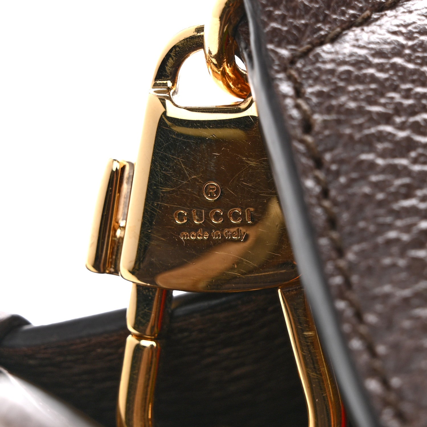 Gucci Monogram Jumbo GG Textured Dollar Calfskin Web Mini Vertical
