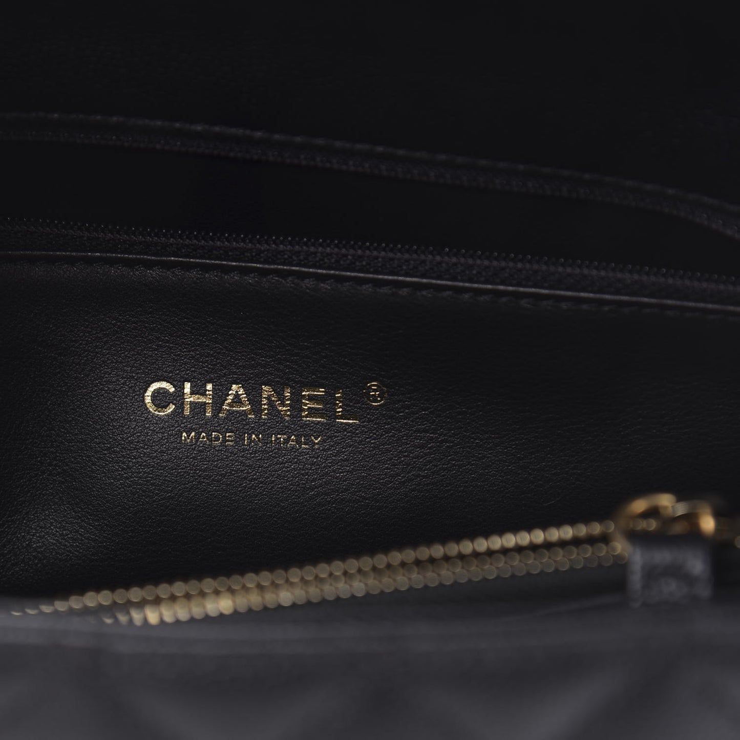 Caviar Lizard Embossed Quilted Small Coco Handle Flap Black