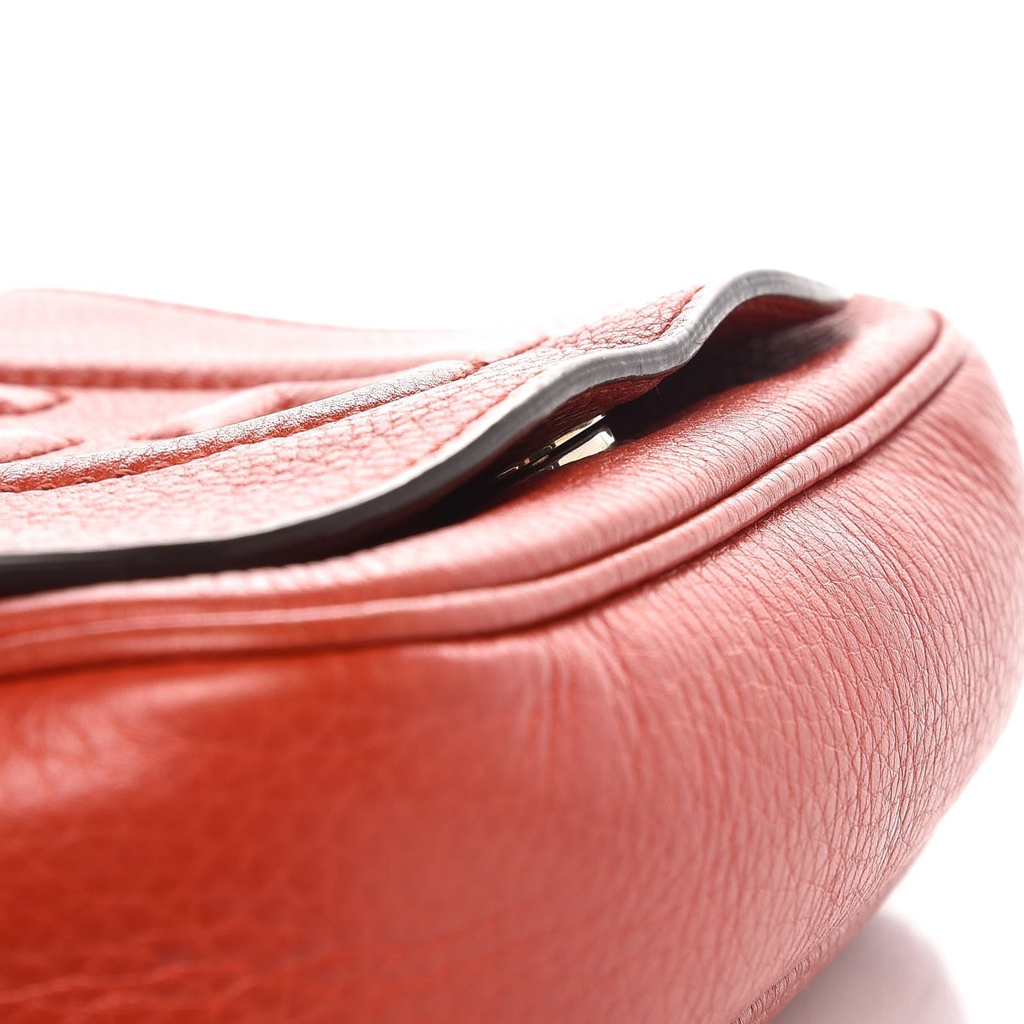 Pebbled Calfskin Small Soho Flap Crossbody Sun Orange