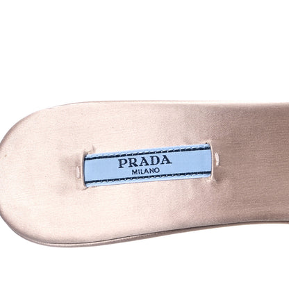 Prada Satin Crystal Logo 85mm Slide Sandals 39 Ninfea 7 of 8