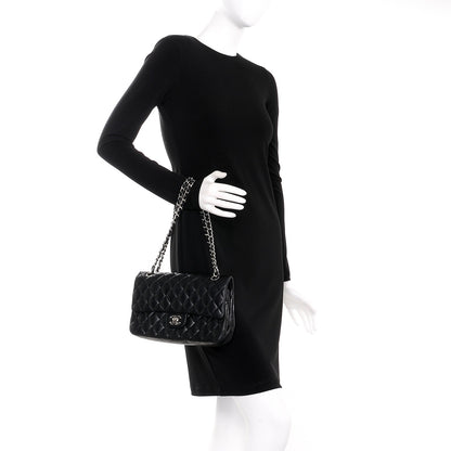 Chanel Lambskin Quilted Medium Double Flap Black 3 of 15