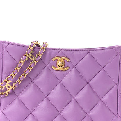 Chanel Lambskin Quilted Small Pick Me Up Hobo Purple 7 of 10