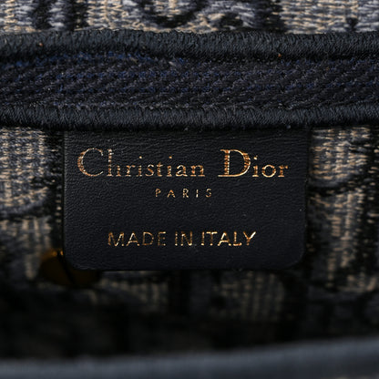 Christian Dior Oblique Embroidered Saddle Bag Blue 6 of 11