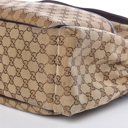 Gucci Monogram Natural Pigskin Large Diaper Bag Beige Ebony Cocoa Dark Chocolate 6 of 10
