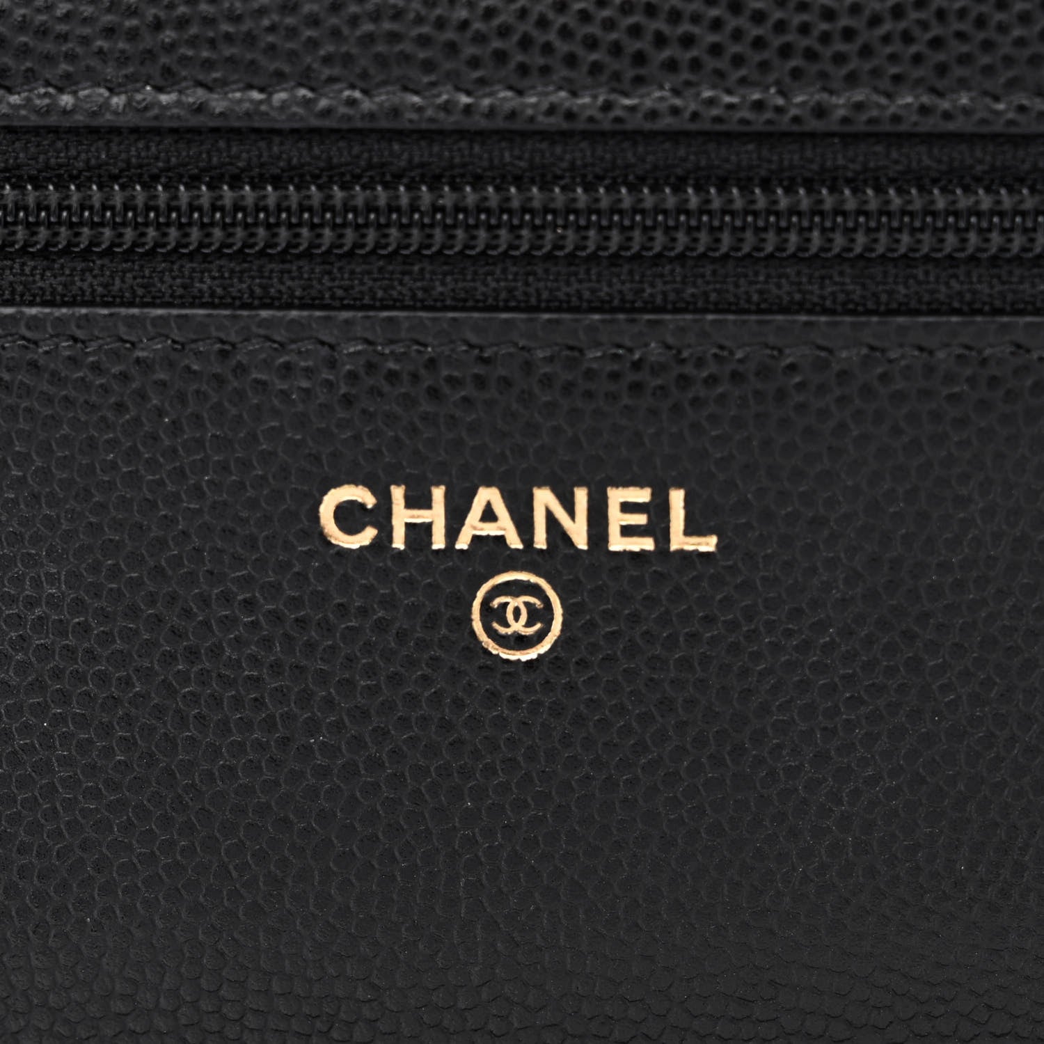 Chanel Caviar Quilted Crystal CC Wallet On Chain WOC Black 6 of 13