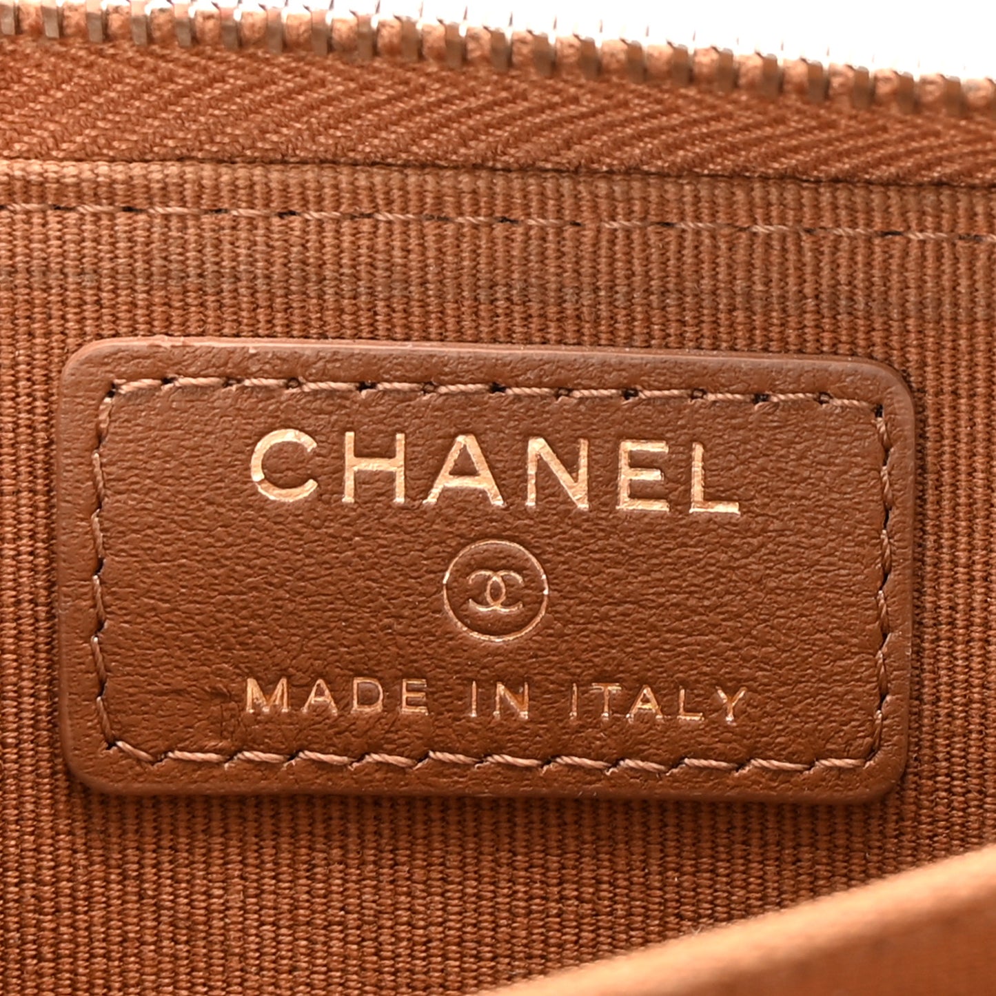 Lambskin Quilted Zip Around Coin Purse Wallet Brown