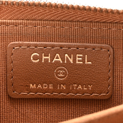 Chanel Lambskin Quilted Zip Around Coin Purse Wallet Brown 6 of 7