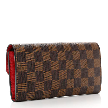 Louis Vuitton Damier Ebene Emilie Wallet Red 3 of 8