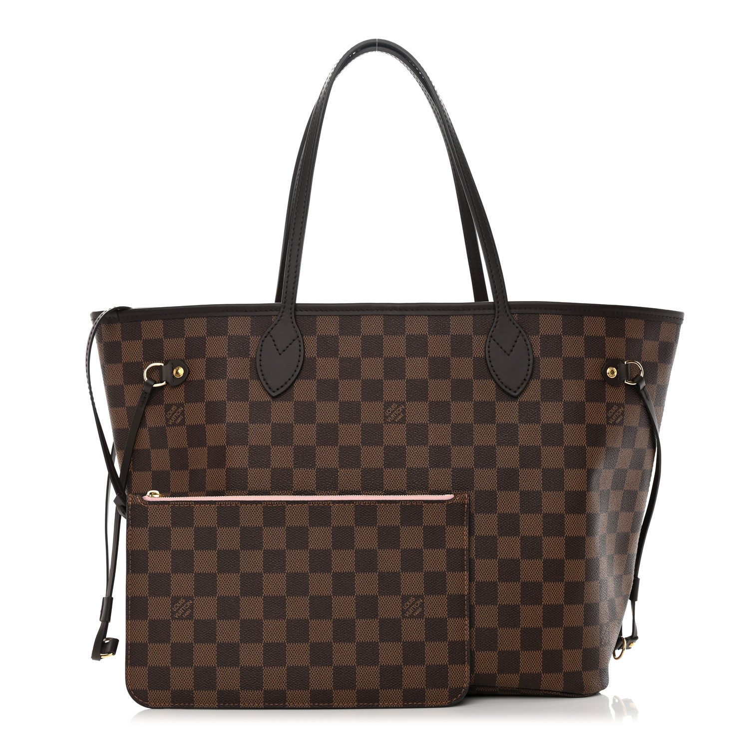 Louis Vuitton Damier Ebene Neo Neverfull MM Rose Ballerine 1 of 16