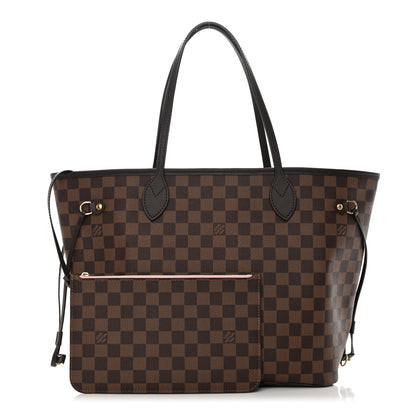Louis Vuitton Damier Ebene Neo Neverfull MM Rose Ballerine 1 of 16